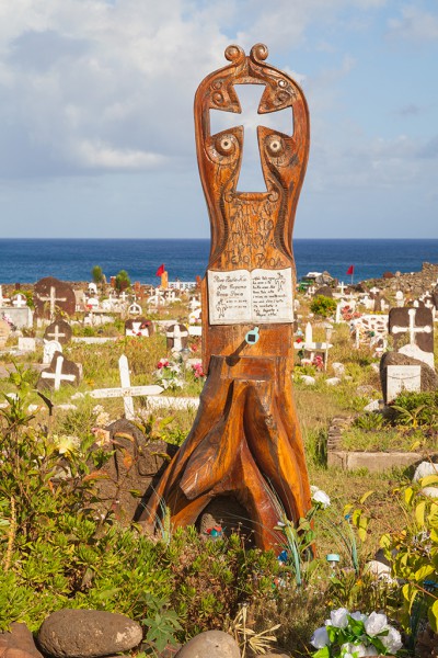 Osterinsel, Hanga Roa, Friedhof Tahai