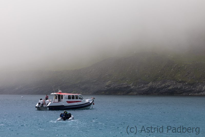 Transfer mit dem Schlauchboot