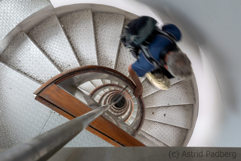 Treppenhaus des Leuchtturms von oben nach unten gesehen