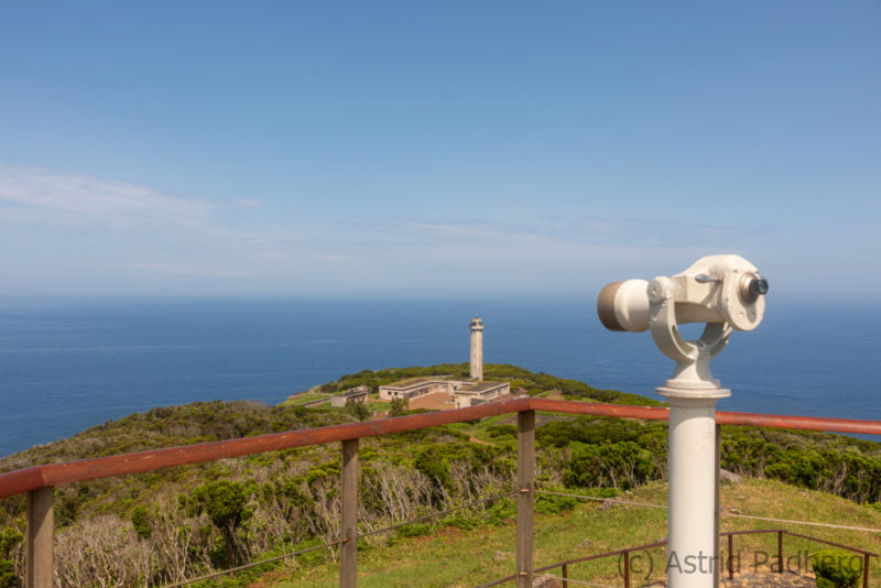 Blick auf den Leuchtturm von Ponta dos Rosais