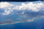 Blick auf den Flughafen von Sint Maarten