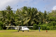Ankunft auf Bird Island, Vulcan Air P68C Aircraft