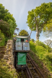Lynton Cliff Railway, Blick vom Coast Path
