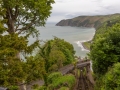 Blick auf Lynmouth von Lynton mit Cliff Railway