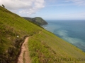 Coast Path Richtung Foreland, Blick zurück auf Lynton/Lynmouth