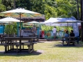 Trois Frères Destillery, Takamaka, Garten mit Food- und Cocktailtrucks